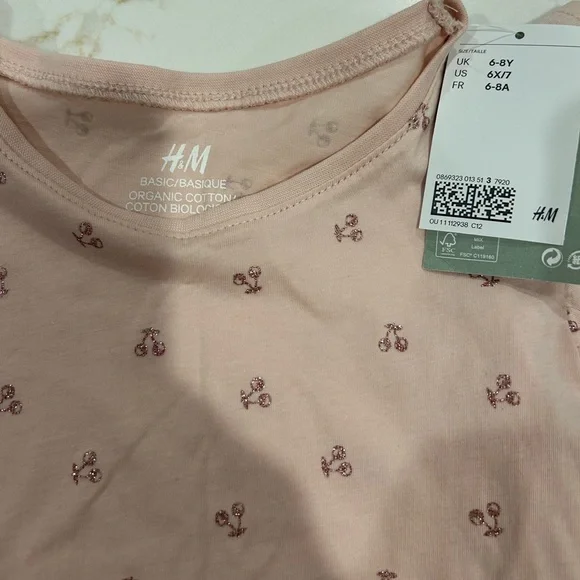 H&M Short Sleeve Floral Print Shirt Size 6X-7 - Picture 3 of 3